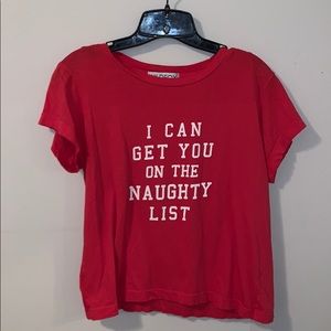 Wildfox Holiday Christmas Naughty Nice Santa Tee T Shirt